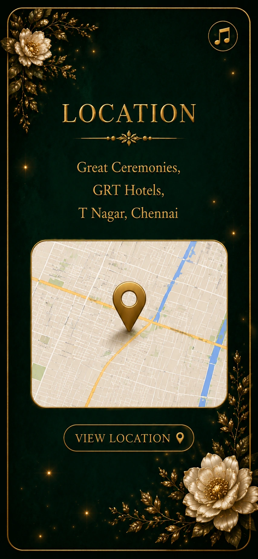 Location: Great Ceremonies, GRT Hotels, T Nagar, Chennai.