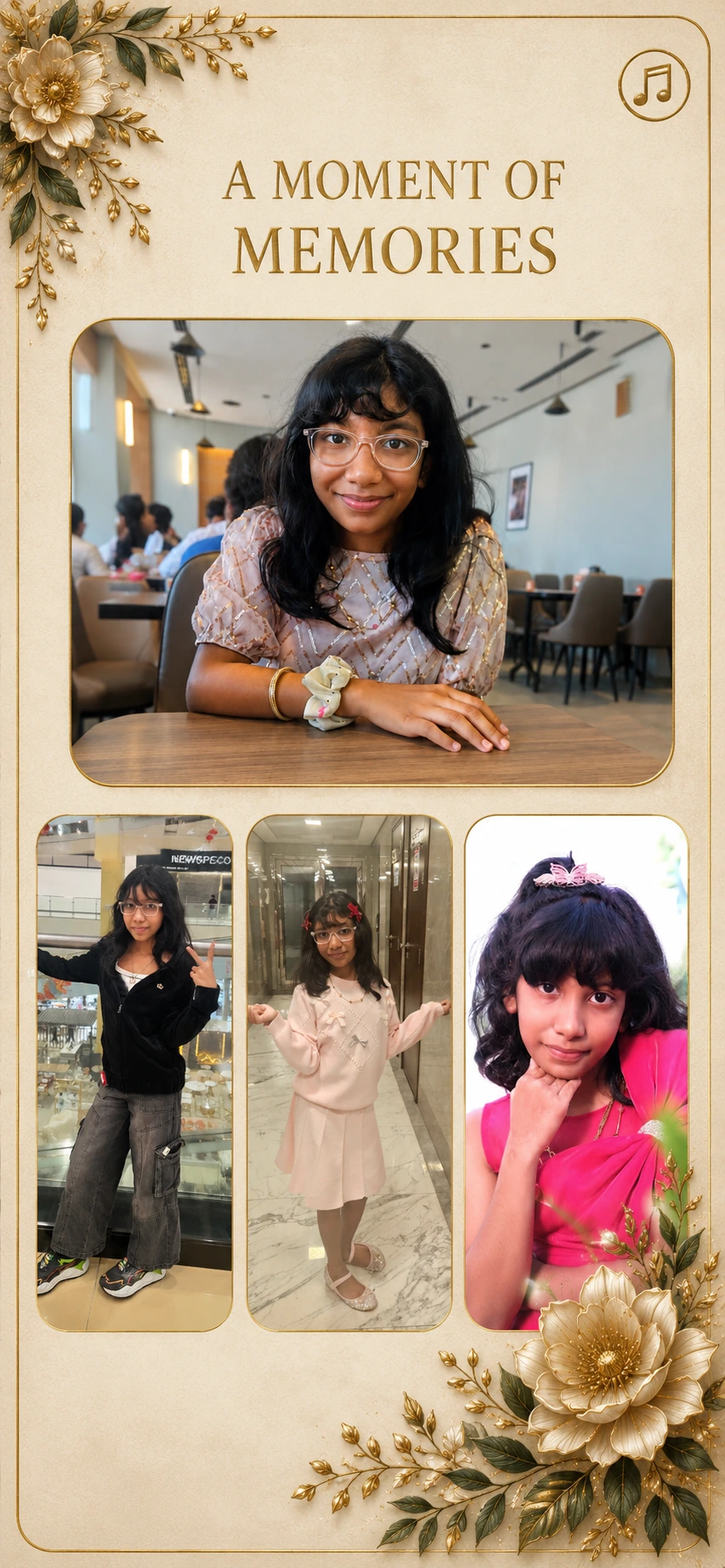 A moment of memories featuring photographs of Samara.
